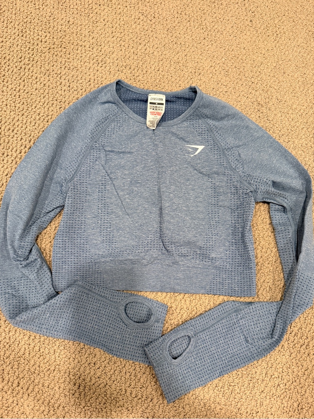 Gymshark Dusty Blue Seamless Long Sleeve Cropping